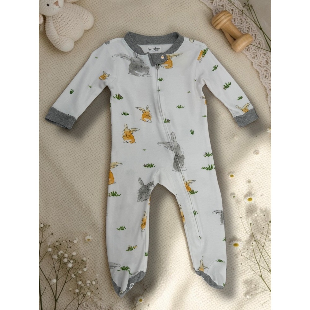 Burt's Bees Baby Bunny Rabbit Organic Cotton Footed Sleeper 3-6M